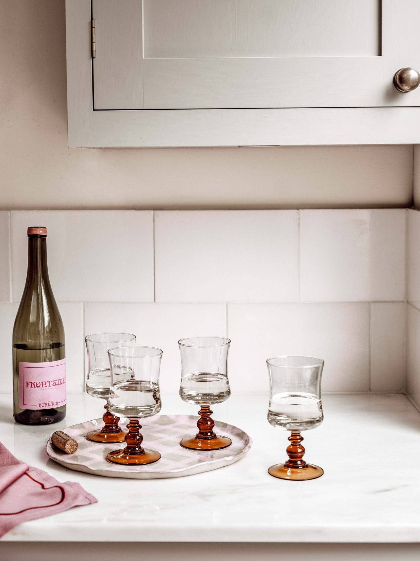 Pink Gingham Serving Platter by Rosie Gore