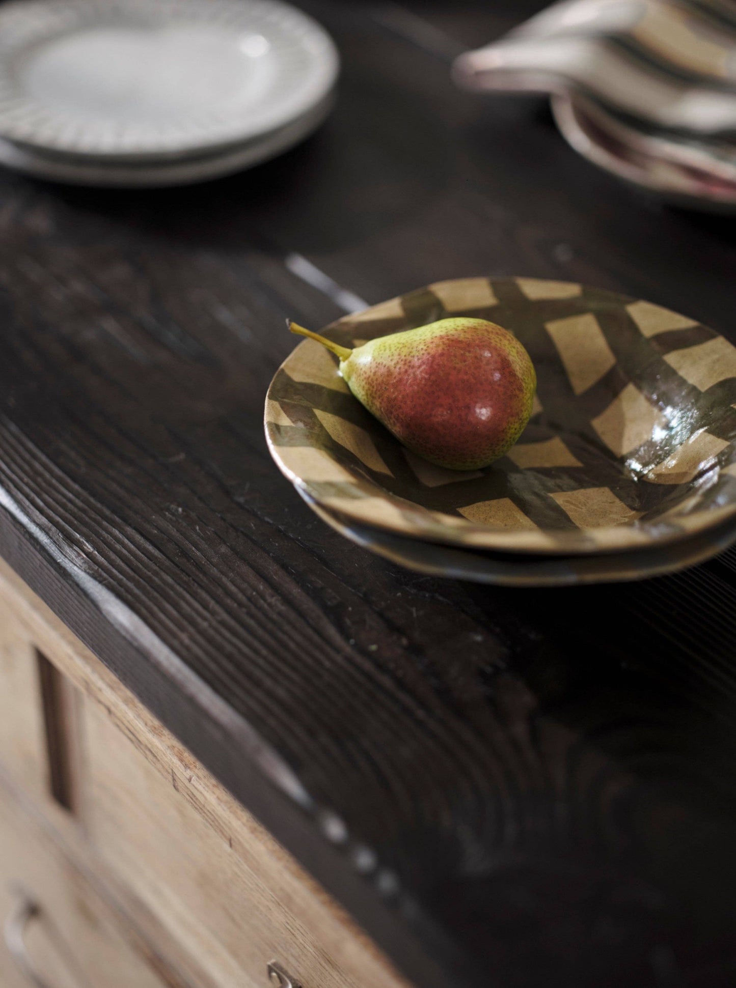 Olive Gingham Bowl by Rosie Gore
