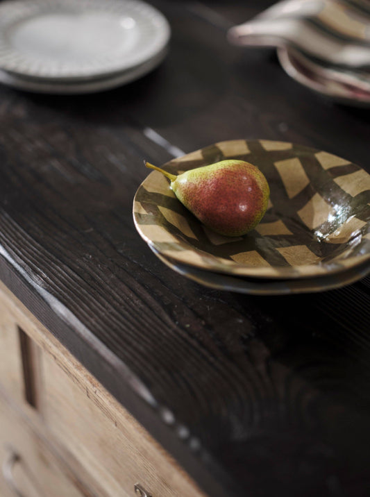 Olive Gingham Bowl by Rosie Gore