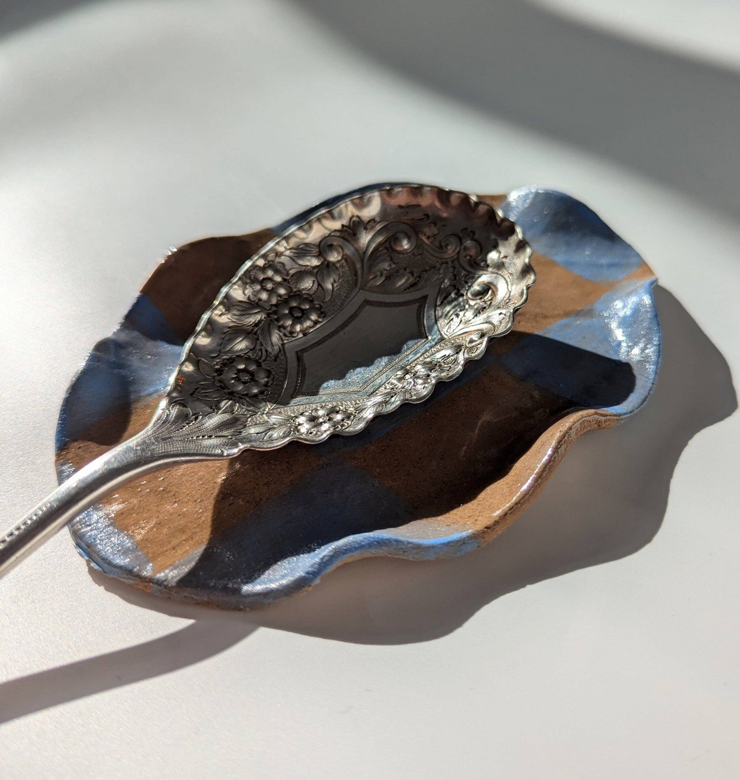 Checked Wavy Spoon Rest by Rosie Gore