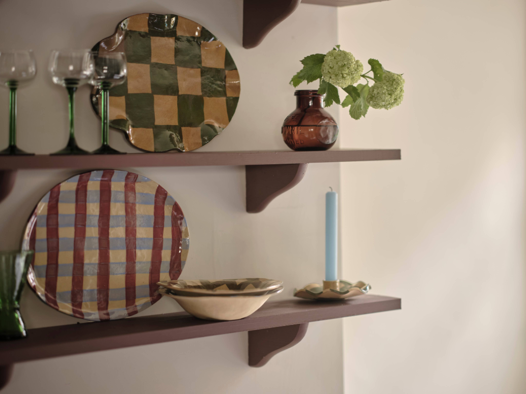 Olive Gingham Bowl by Rosie Gore
