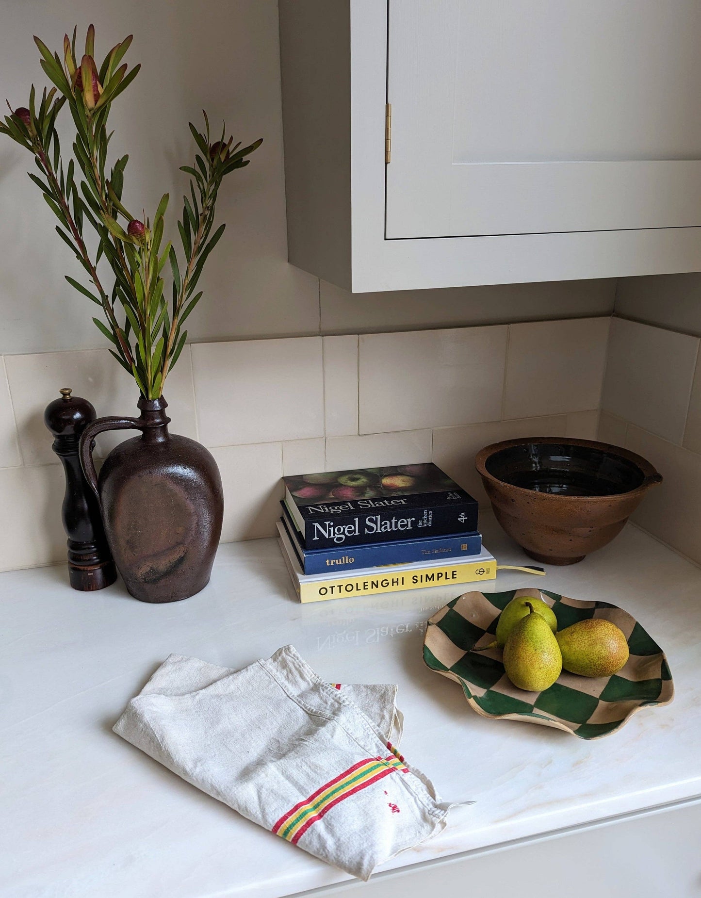 Green Wavy Check Serving Platter by Rosie Gore