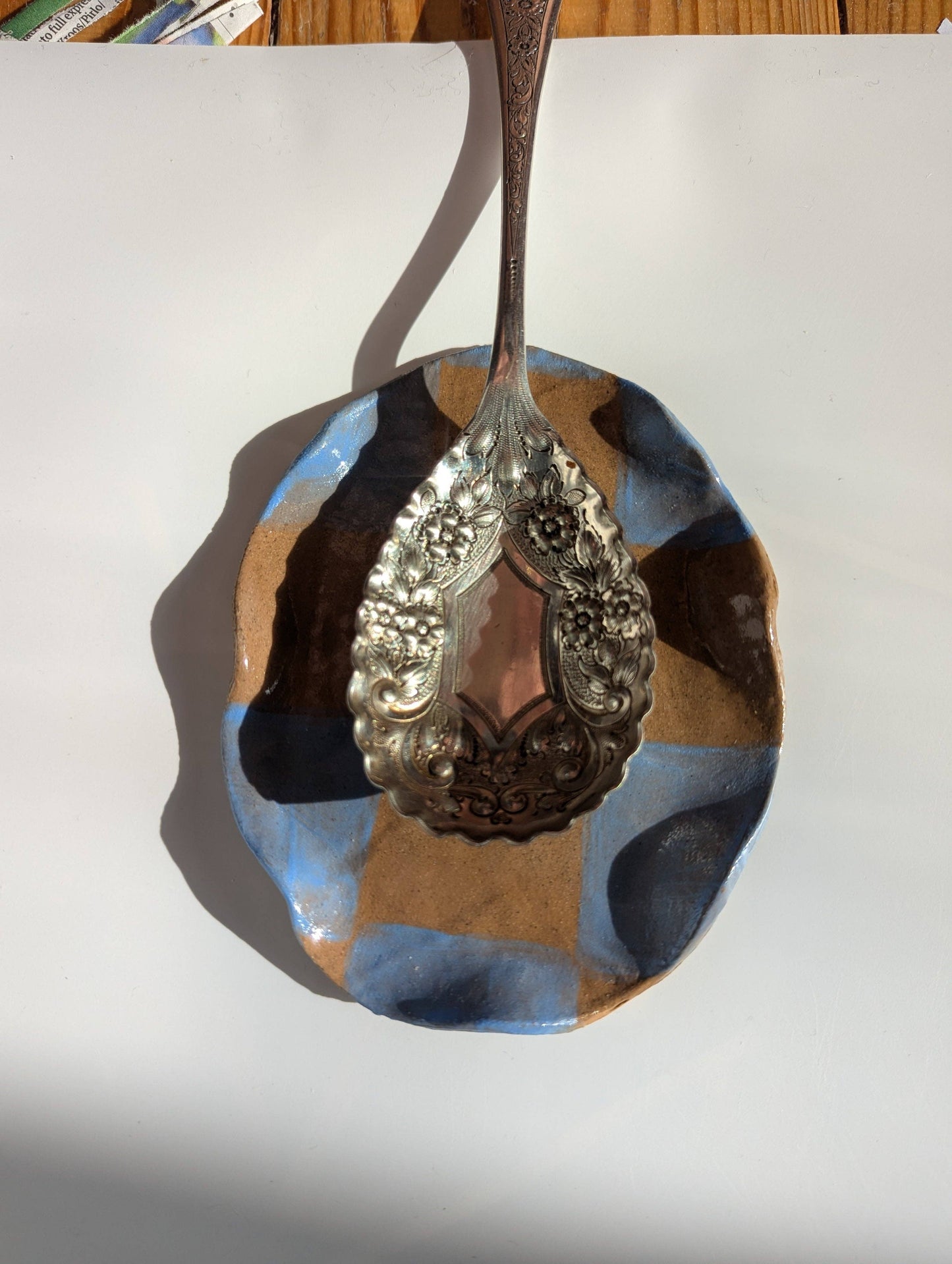 Checked Wavy Spoon Rest by Rosie Gore