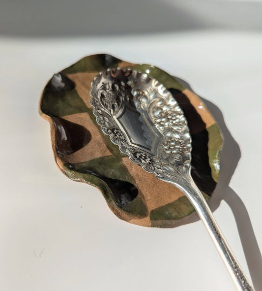 Checked Wavy Spoon Rest by Rosie Gore